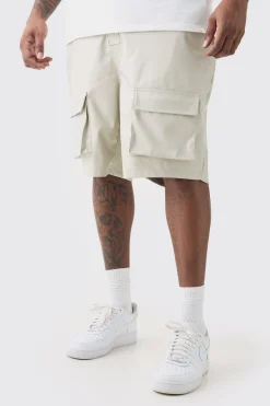 boohooMAN Plus Fixed Waist PU Cargo Short | UK| Shorts
