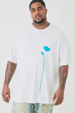 Plus Floral Line Drawing T-shirt | UK^boohooMAN