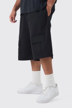 boohooMAN Plus Front Pocket Twill Overdyed Cargo Jort | UK| Trousers|Shorts