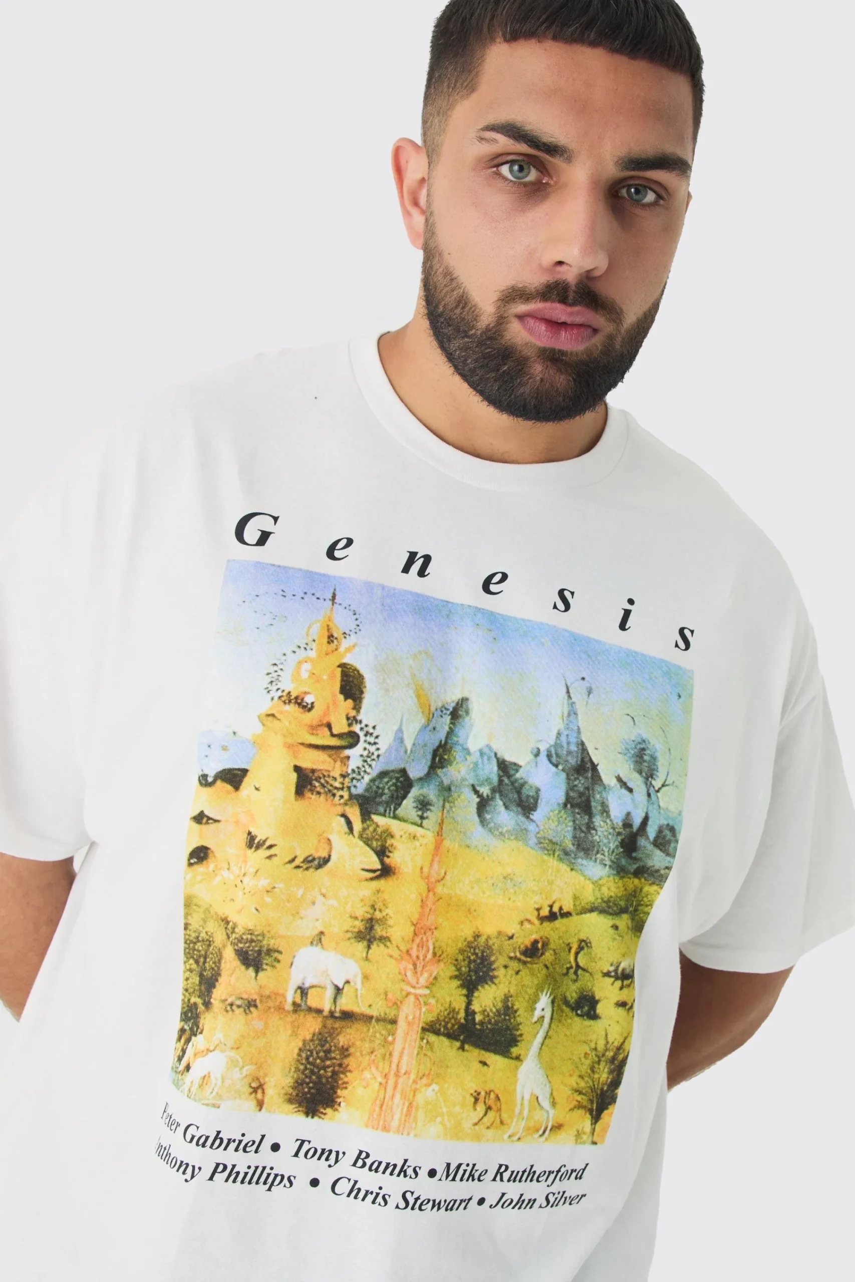 Plus Genesis License Print T-shirt | UK^boohooMAN Online