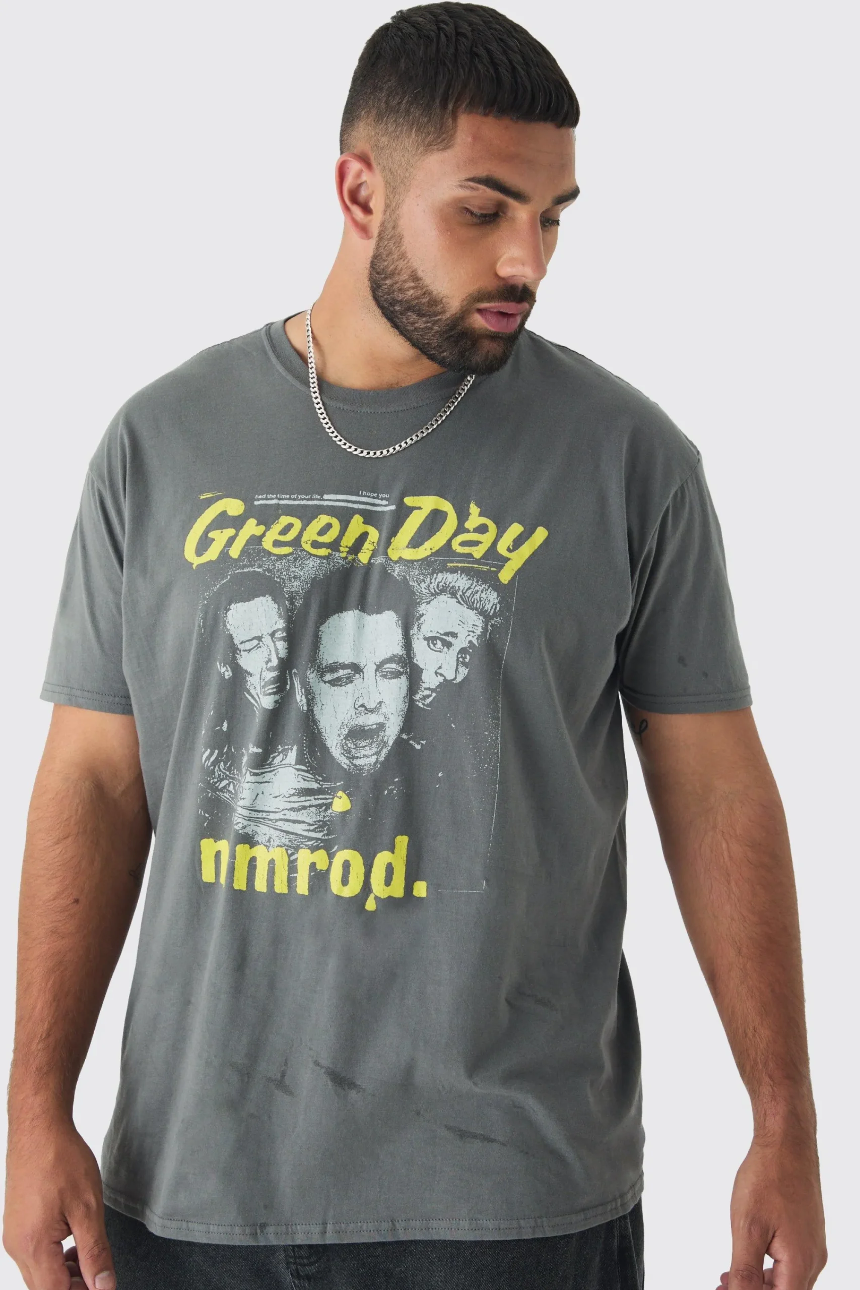Plus Green Day License Print T-shirt | UK^boohooMAN Sale