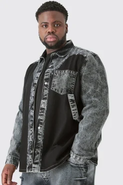 boohooMAN Plus Wash Carpenter Style Denim Shirt | UK| Shirts