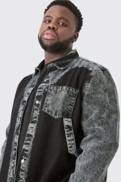 boohooMAN Plus Wash Carpenter Style Denim Shirt | UK| Shirts