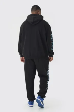 boohooMAN Plus Homme Cross Print Oversized Hoodie In | UK| Hoodies & Sweatshirts