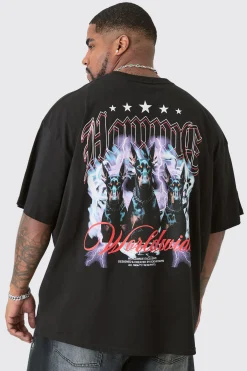 Plus Homme Dog Star Backprint T-shirt In | UK^boohooMAN Discount