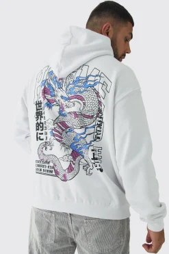 boohooMAN Plus Homme Dragon Graphic Oversized Hoodie | UK| Hoodies & Sweatshirts