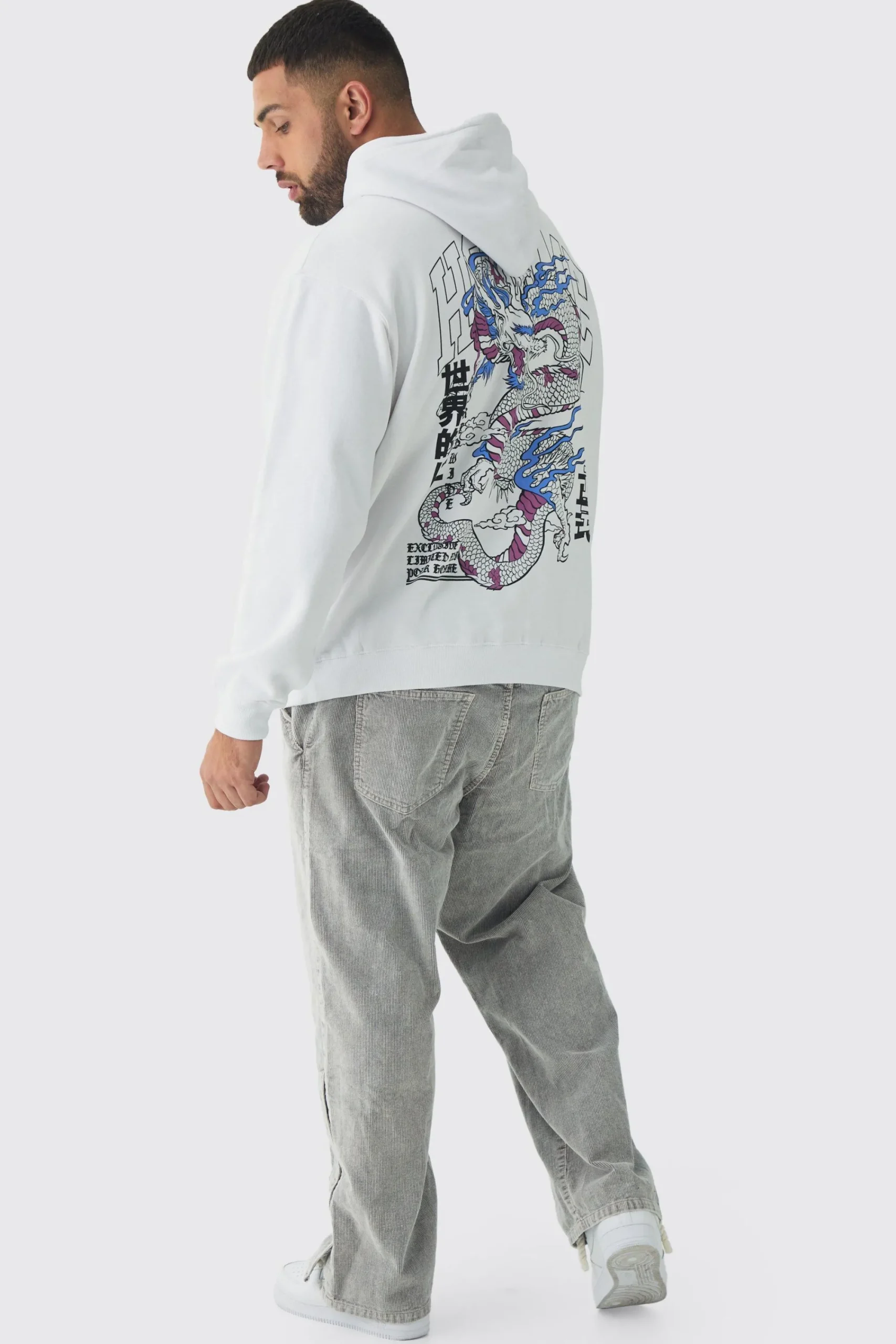 boohooMAN Plus Homme Dragon Graphic Oversized Hoodie | UK| Hoodies & Sweatshirts