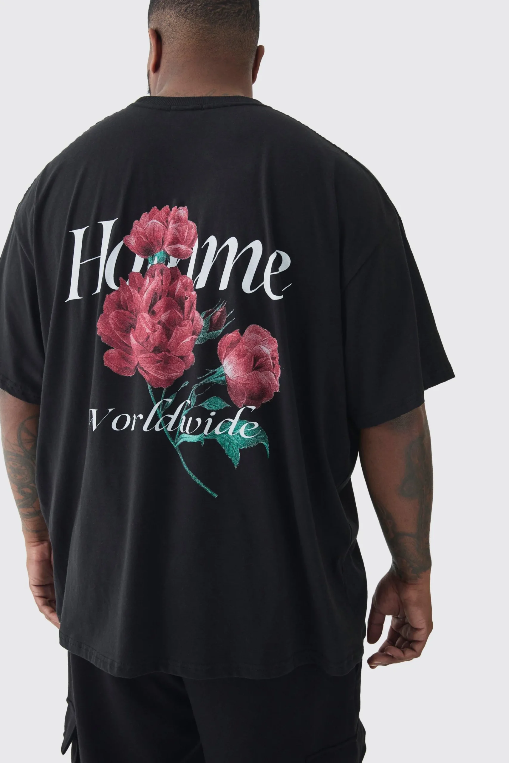 Plus Homme Floral Printed T-shirt In | UK^boohooMAN Clearance