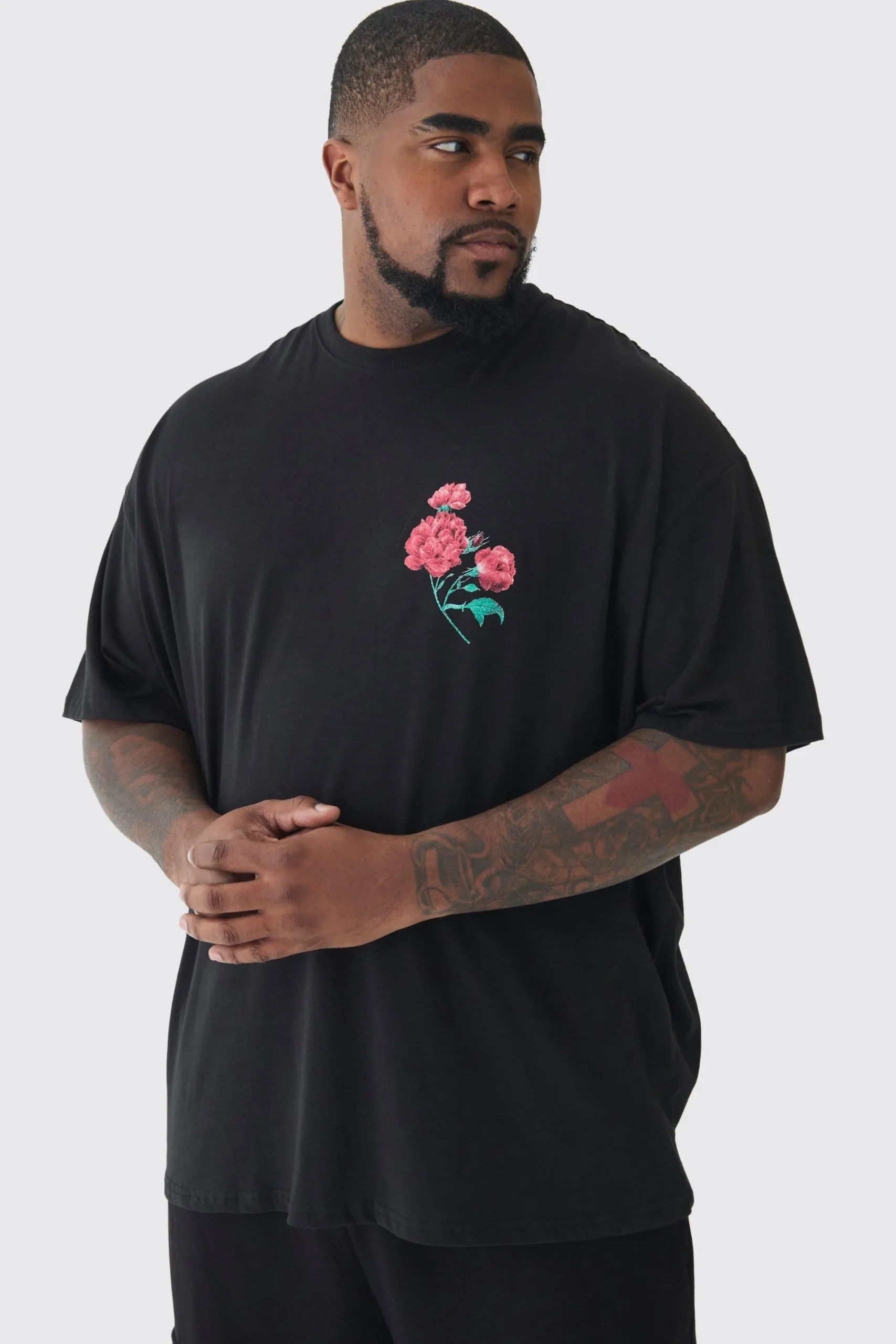 Plus Homme Floral Printed T-shirt In | UK^boohooMAN Clearance