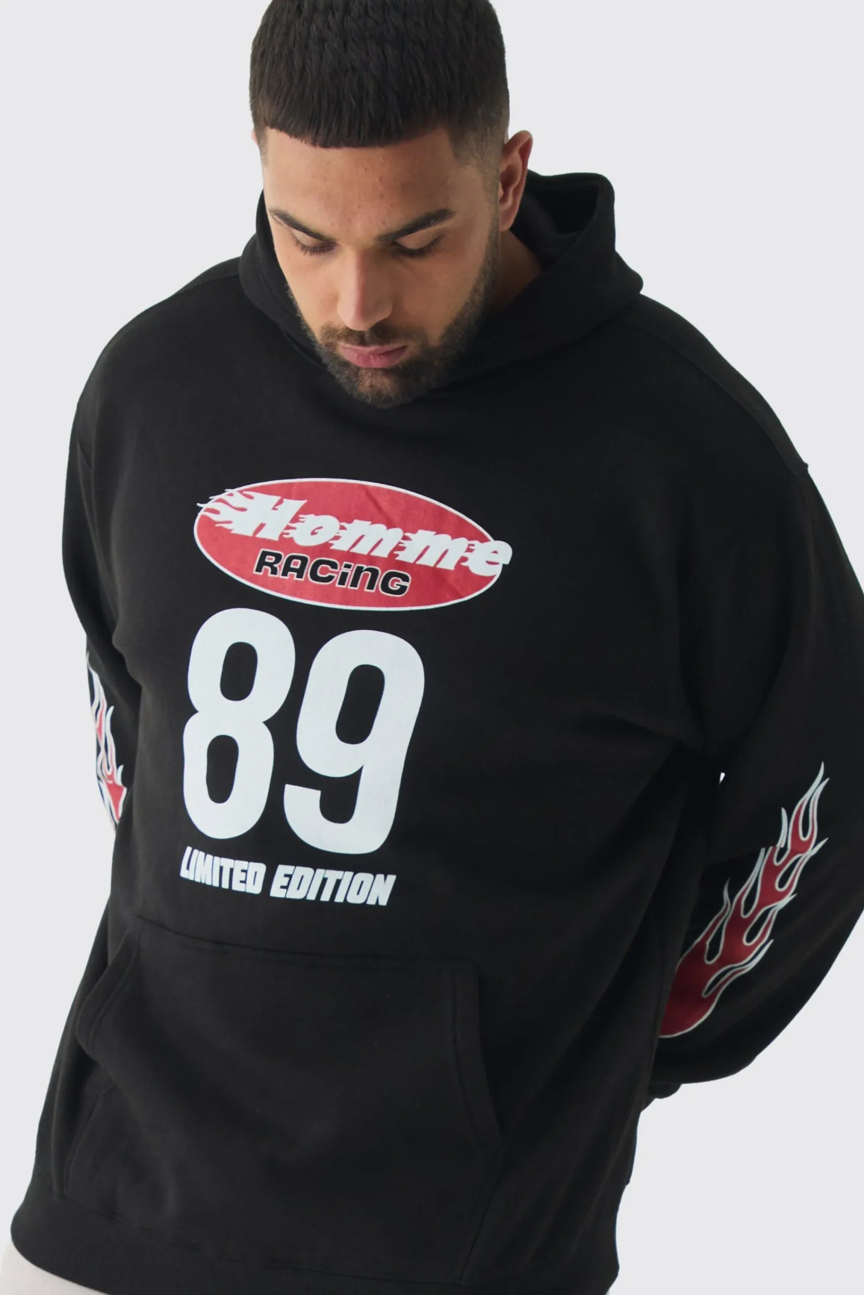 boohooMAN Plus Homme Racing Oversized Hoodie | UK| Hoodies & Sweatshirts