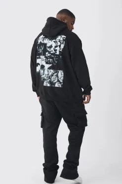 boohooMAN Plus Homme Spliced Floral Graphic Oversized Hoodie | UK| Hoodies & Sweatshirts