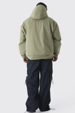 boohooMAN Plus Hooded Utility Tech Parka Jacket In | UK| Coats & Jackets