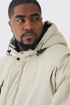 boohooMAN Plus Hooded Utility Tech Parka Jacket In | UK| Coats & Jackets