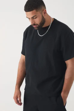 Plus Jacquard T-shirt | UK^boohooMAN