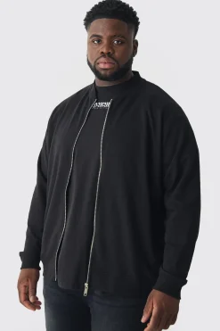 boohooMAN Plus Jersey Bomber Jacket | UK| Coats & Jackets