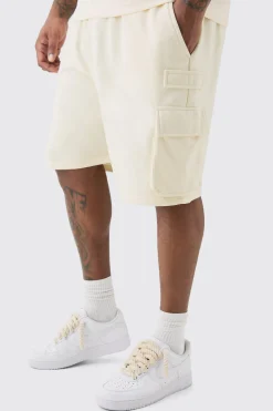 boohooMAN Plus Jersey Relaxed Cargo Short In | UK| Shorts