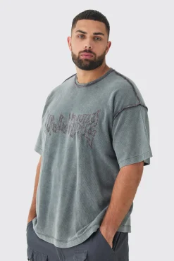 Plus Knitted Distressed Boxy Oversized T-shirt | UK^boohooMAN Discount