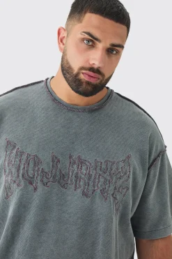 Plus Knitted Distressed Boxy Oversized T-shirt | UK^boohooMAN Discount