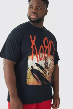 Plus Korn License Print T-shirt | UK^boohooMAN