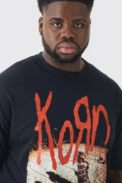 Plus Korn License Print T-shirt | UK^boohooMAN