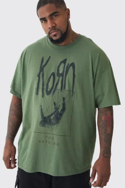 Plus Korn License Print T-shirt In | UK^boohooMAN Sale