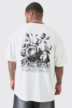 Plus Limited Edition Floral Print T-shirt | UK^boohooMAN Sale