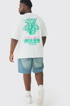 Plus Limited Edition Floral Print T-shirt | UK^boohooMAN Outlet