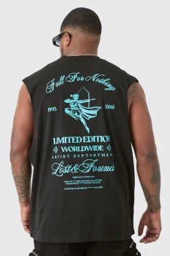 Plus Limited Edition Worldwide Back Print Tank In | UK^boohooMAN