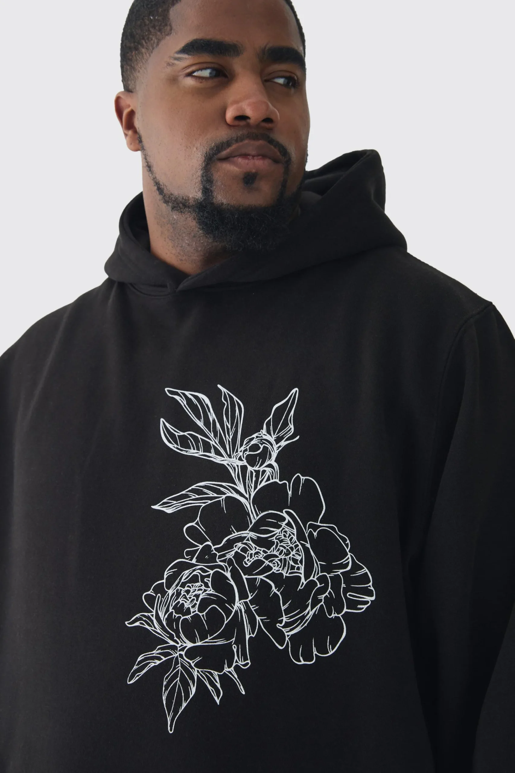 boohooMAN Plus Line Drawing Regular Fit Hoodie | UK| Hoodies & Sweatshirts