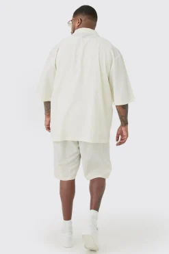 boohooMAN Plus Linen Drop Revere Shirt In | UK| Shirts