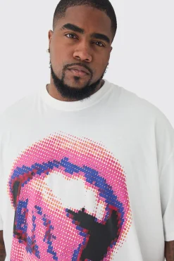Plus Lips Graphic Oversized T-Shirt | UK^boohooMAN Hot