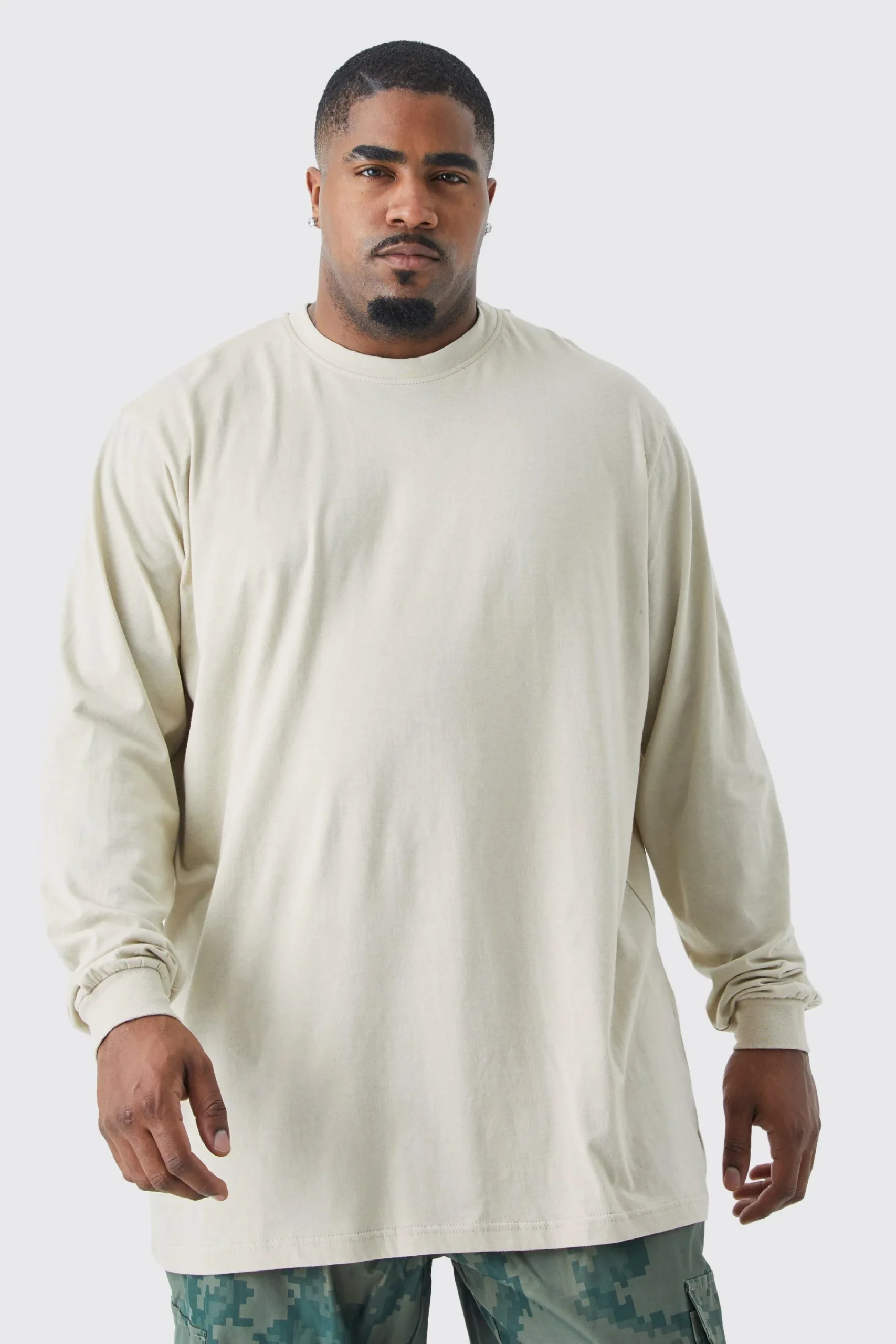 Plus Long Sleeve T-shirt | UK^boohooMAN Clearance