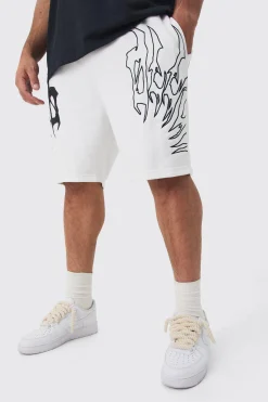 boohooMAN Plus Loose Fit Embroidery Shorts | UK| Shorts