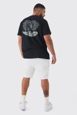 boohooMAN Plus Loose Fit Embroidery Shorts | UK| Shorts