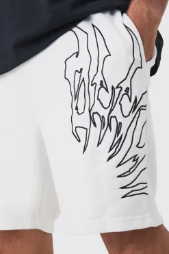 boohooMAN Plus Loose Fit Embroidery Shorts | UK| Shorts