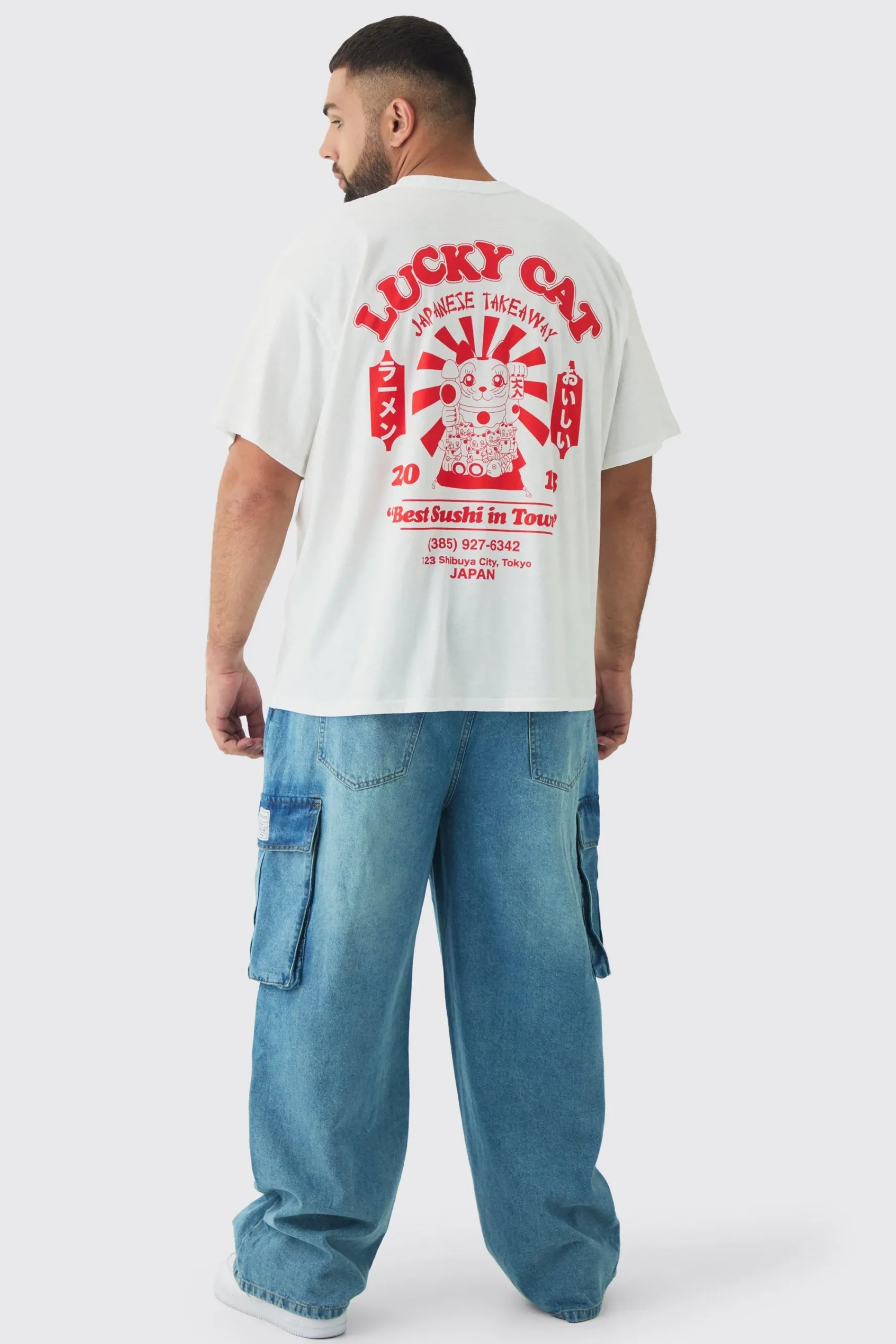 Plus Lucky Cat Graphic T-Shirt | UK^boohooMAN Discount