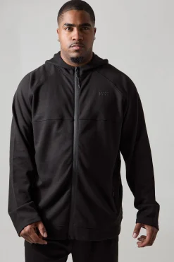 boohooMAN Plus Man Active Tech Zip Thru Regular Fit Hoodie | UK| Hoodies & Sweatshirts