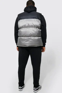 boohooMAN Plus Man Dash Colour Block Gilet | UK| Coats & Jackets
