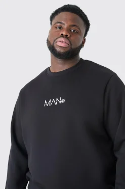 boohooMAN Plus Man Dash Crew Neck Sweatshirt In | UK| Hoodies & Sweatshirts