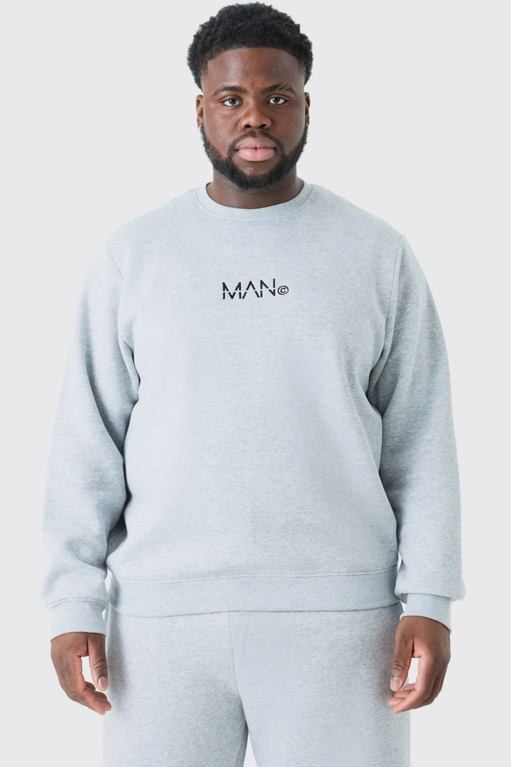 boohooMAN Plus Man Dash Crew Neck Sweatshirt In | UK| Hoodies & Sweatshirts