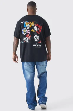 Plus Mickey Mouse License T-shirt | UK^boohooMAN Online