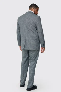 boohooMAN Plus Mini Dogtooth Regular Fit Suit Trouser | UK| Suits & Tailoring|Sets & Co-Ords