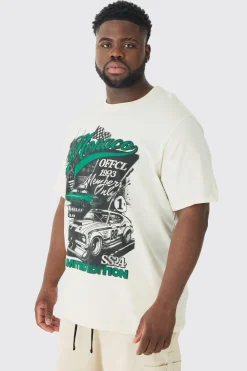 Plus Monaco Moto Print T-shirt | UK^boohooMAN Clearance
