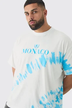 Plus Monaco Tie Dye T-shirt In | UK^boohooMAN Best