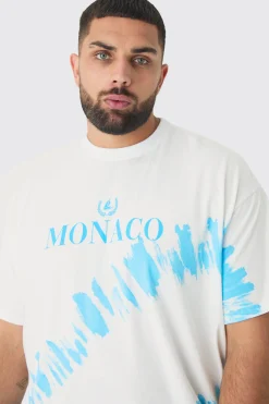 Plus Monaco Tie Dye T-shirt In | UK^boohooMAN Best