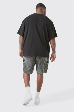 Plus Mono Floral Stencil Printed T-shirt In | UK^boohooMAN Sale