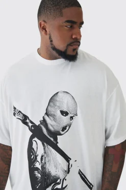 Plus Mono Man Balaclava T-shirt In | UK^boohooMAN Sale