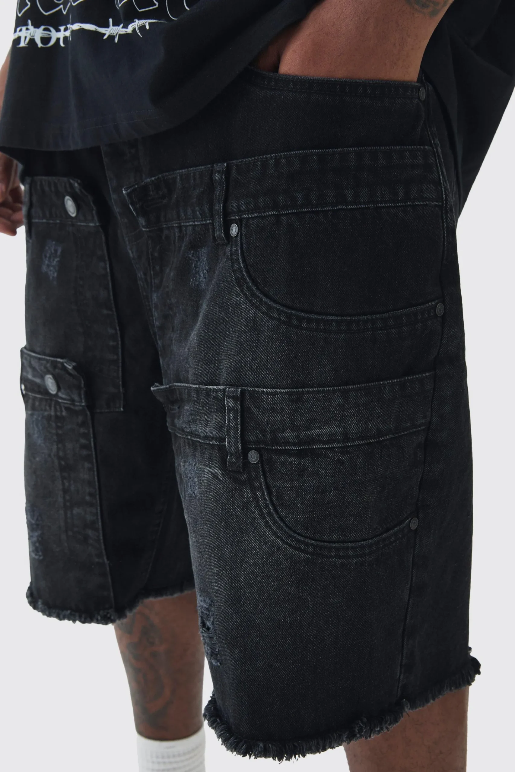 boohooMAN Plus Multi Waistband Relaxed Fit Denim Shorts | UK| Shorts