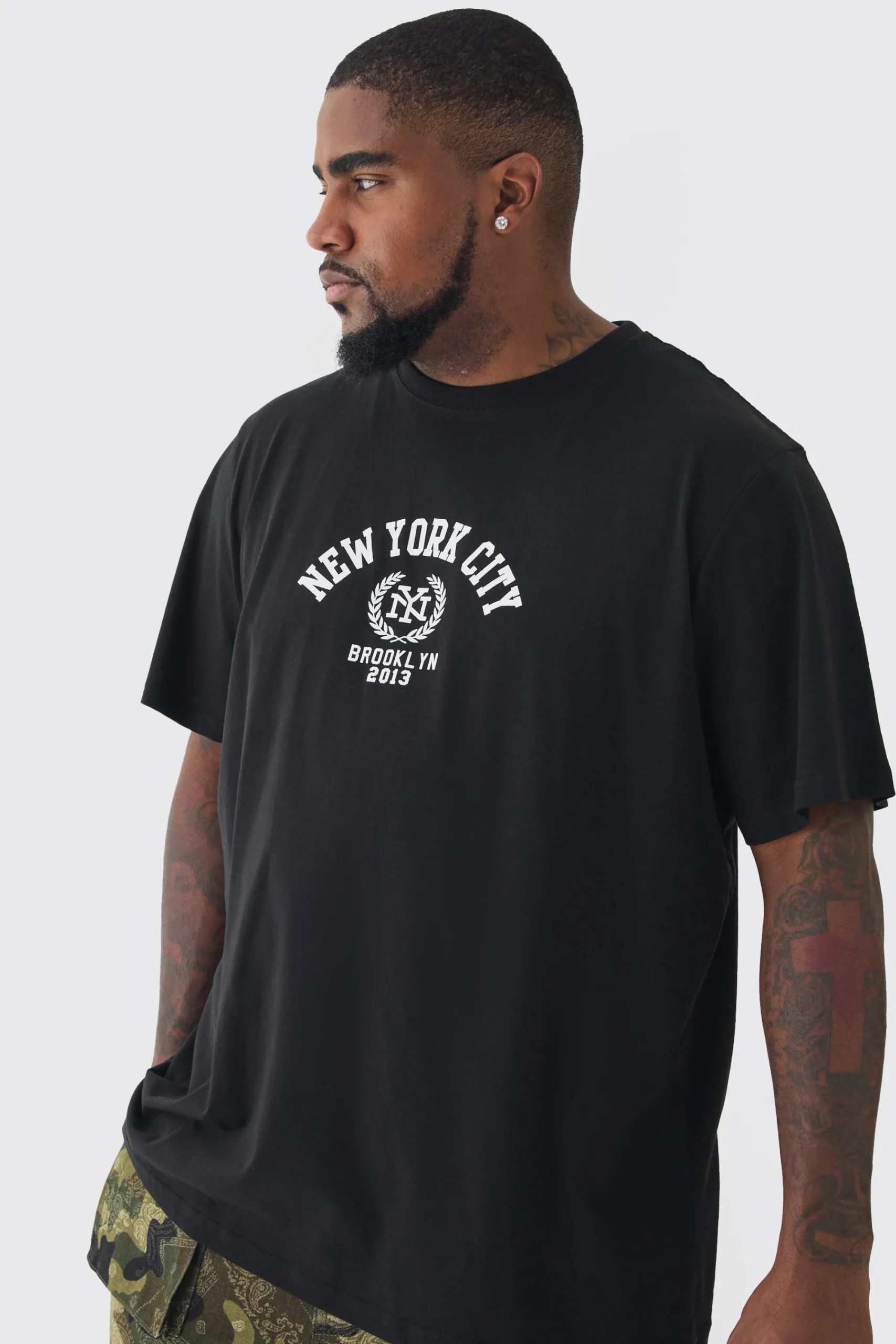 Plus New York City Varsity T-Shirt | UK^boohooMAN