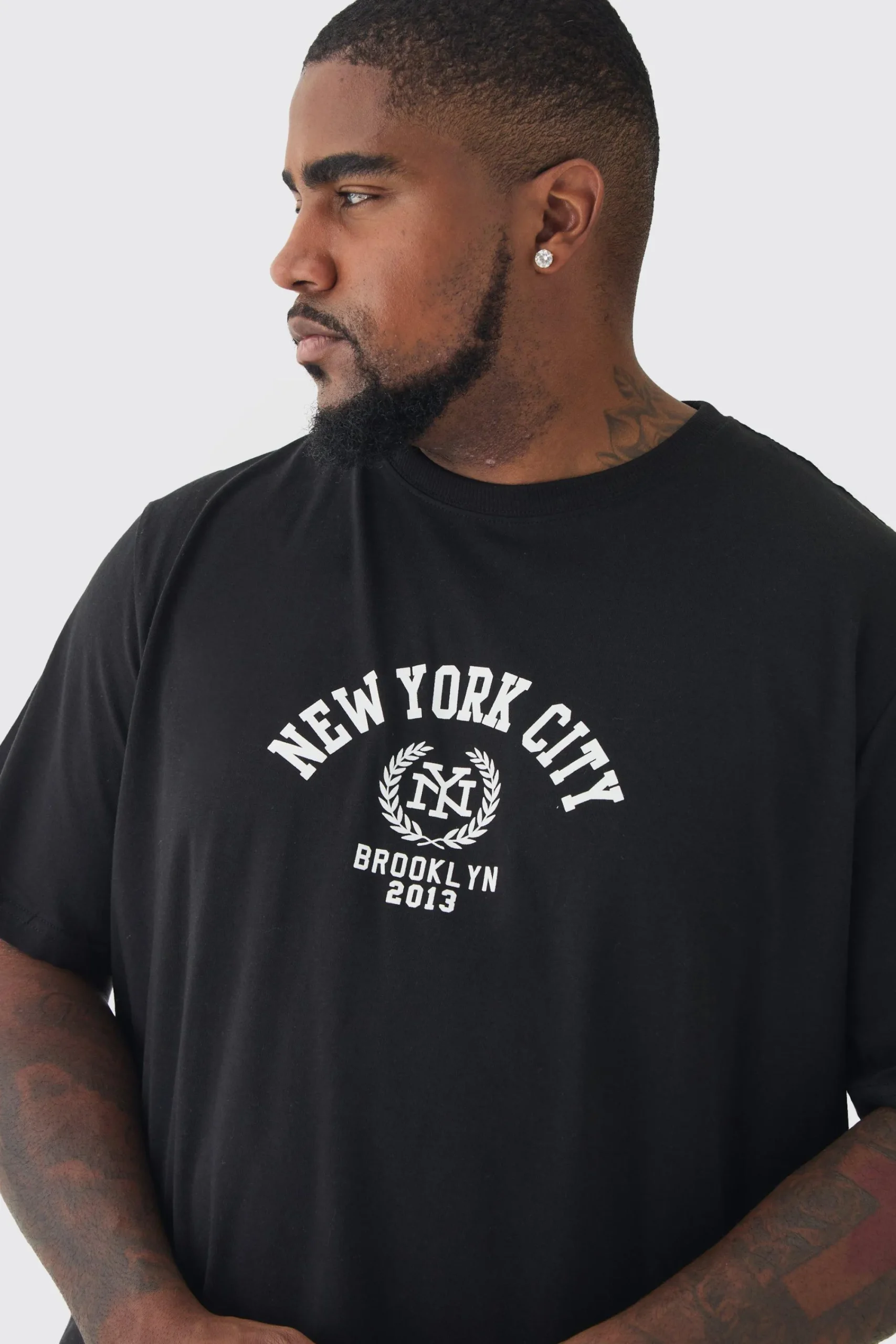Plus New York City Varsity T-Shirt | UK^boohooMAN